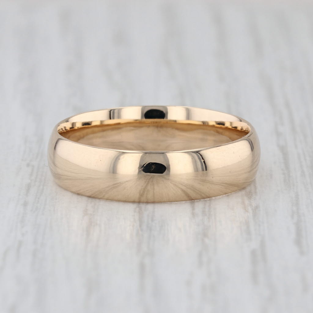 Classic Men's Gold Wedding Band 14k Yellow Gold Size 12 Ring