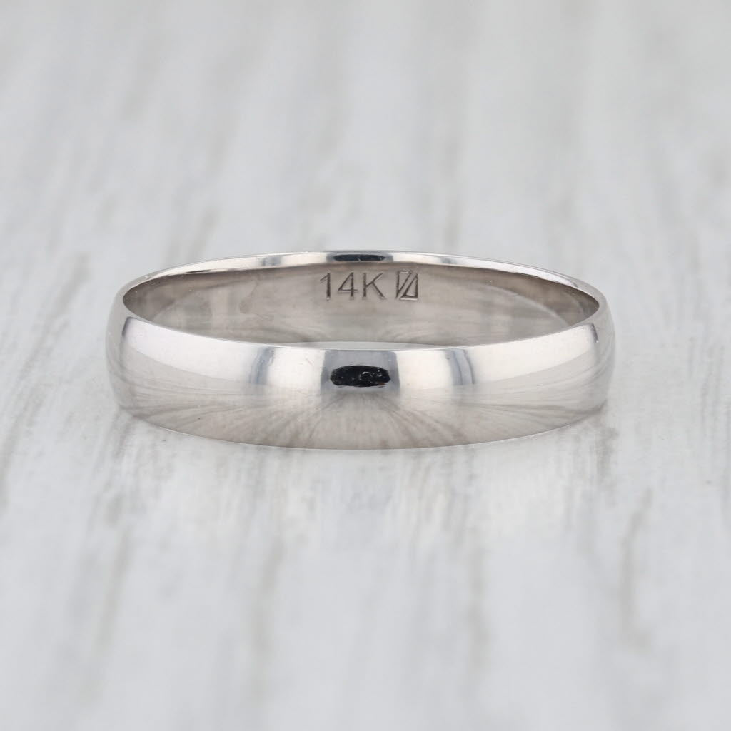 Classic 14k White Gold Wedding Band Size 10 Ring