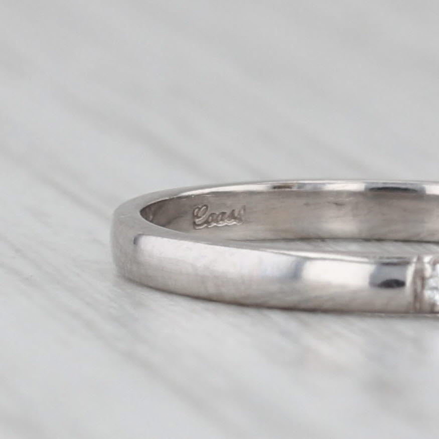 Gray 0.25ctw Diamond Wedding Band 14k White Gold Stackable Anniversary Size 5 Ring