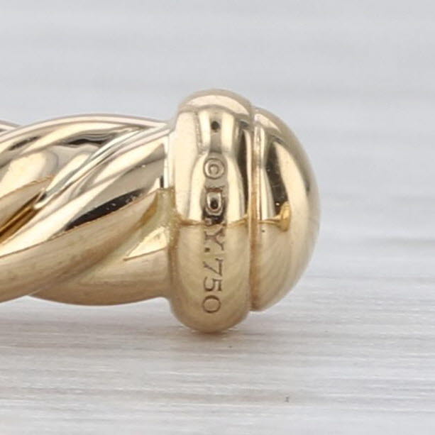 David Yurman Cablespira Flex Cuff Bracelet w/ Pouch 18k Yellow Gold 4mm 6.25"