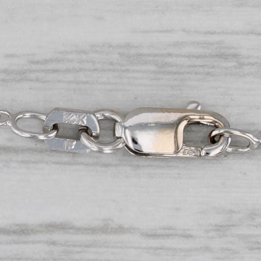 Gray 0.44ctw Diamond Square Pendant Necklace 14k White Gold 18" Cable Chain