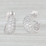 Light Gray New 2ctw VS Inside Out Diamond Hoop Earrings 950 Platinum Pierced Screw Backs