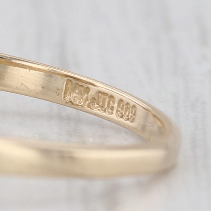 Cultured Pearl Diamond Halo Ring 14k Yellow Gold Size 6.5