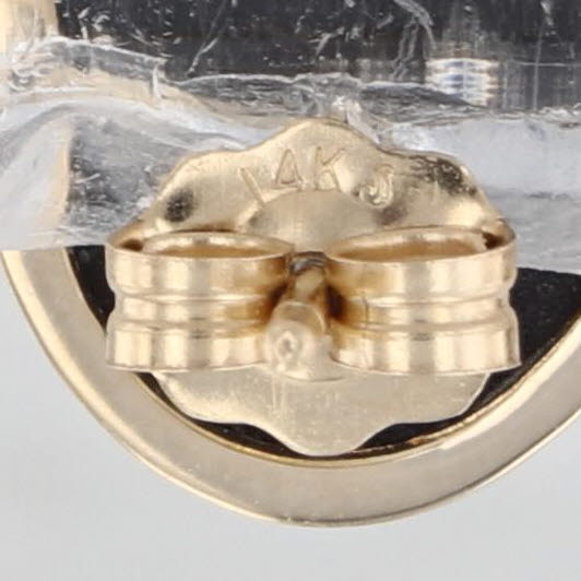 Oval Onyx Stud Earrings 14k Yellow Gold Studs