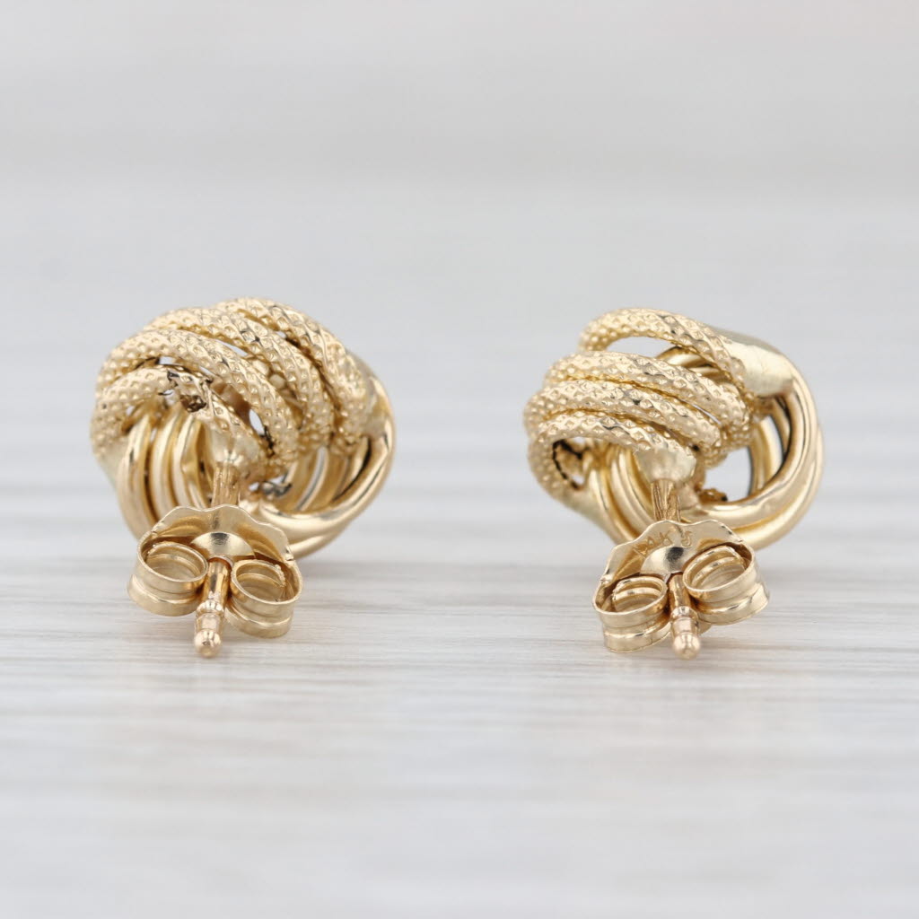 Love Knot Stud Earrings 14k Yellow Gold Studs