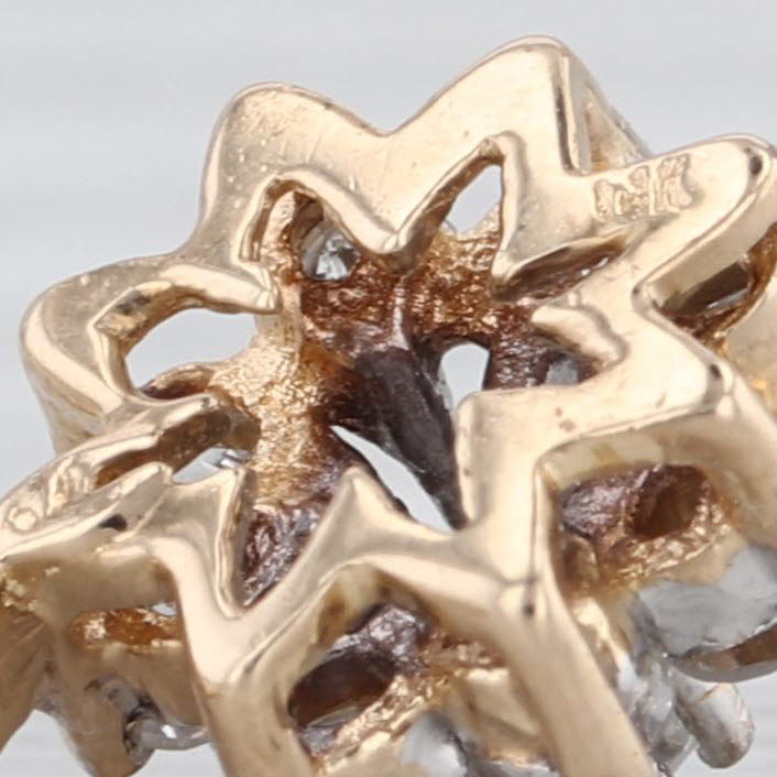 0.50ctw Diamond Flower Cluster Pendant Necklace 14k Yellow Gold 16" Snake Chain