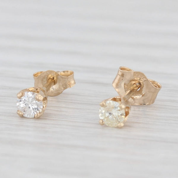 0.18ctw Diamond Round Solitaire Stud Earrings 14k Yellow Gold