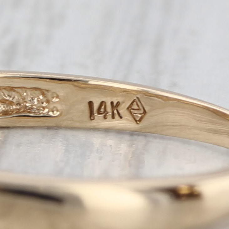 Diamond Crossover Wedding Band 14k Yellow Gold Size 7 Stackable Ring