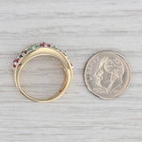 Gray 1.42ctw Sapphire Ruby Emerald Diamond Ring 14k Yellow Gold Size 7