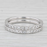 Light Gray 0.66ctw Diamond Set of 2 Rings 14k White Gold Wedding Anniversary Bands Sz 6.75