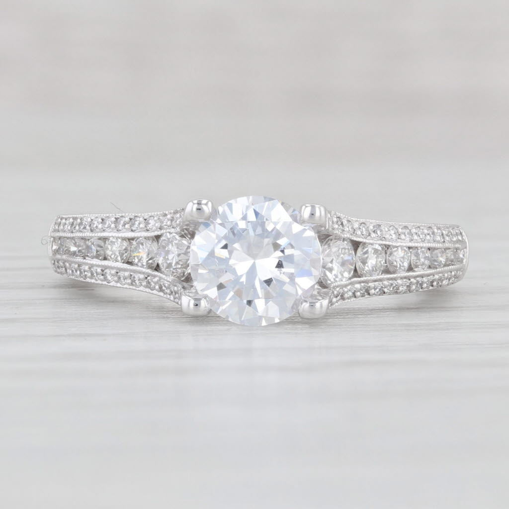 Light Gray New Tacori 0.52ctw Diamond Semi Mount Engagement Ring 18k White Gold Size 6.5