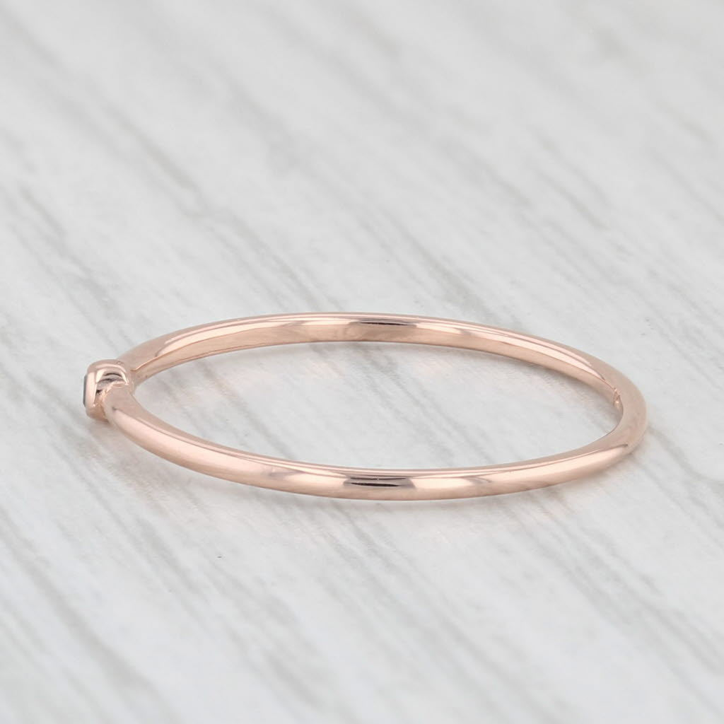 Light Gray Blue Diamond Solitaire Ring 14k Rose Gold Size 6 Stackable Band