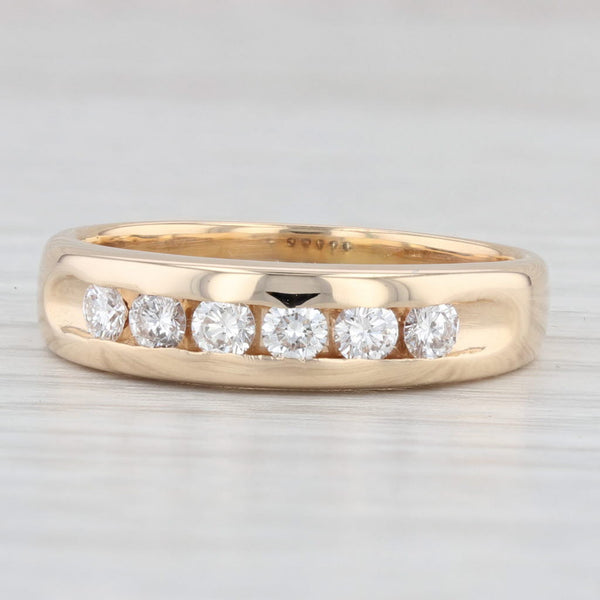 Light Gray 0.40ctw Diamond Wedding Band 14k Yellow Gold Size 8 Anniversary Ring Stackable