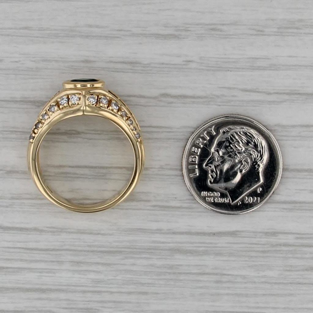 0.96ctw Lab Created Emerald Diamond Ring 18k Yellow Gold Size 6.25-6.5