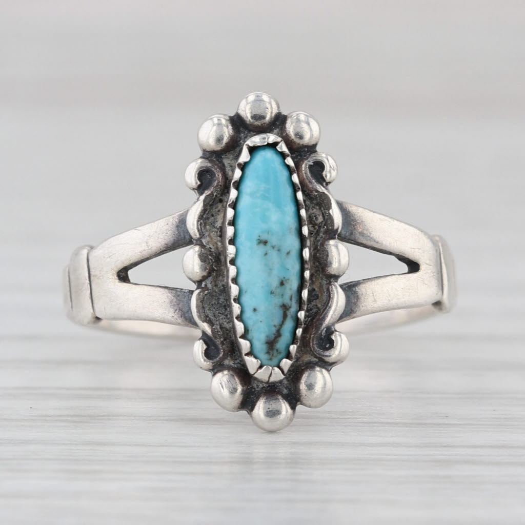 Vintage Native American Turquoise Ring Sterling Silver Size 7.25