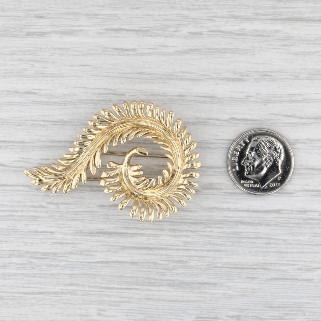 Tiffany & Co Schlumberger Coiled Fern Fur Clip Brooch 18k Gold Vintage Pin