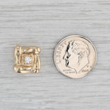0.10ct Diamond Side Bracelet Charm 14k Yellow Gold Round Solitaire