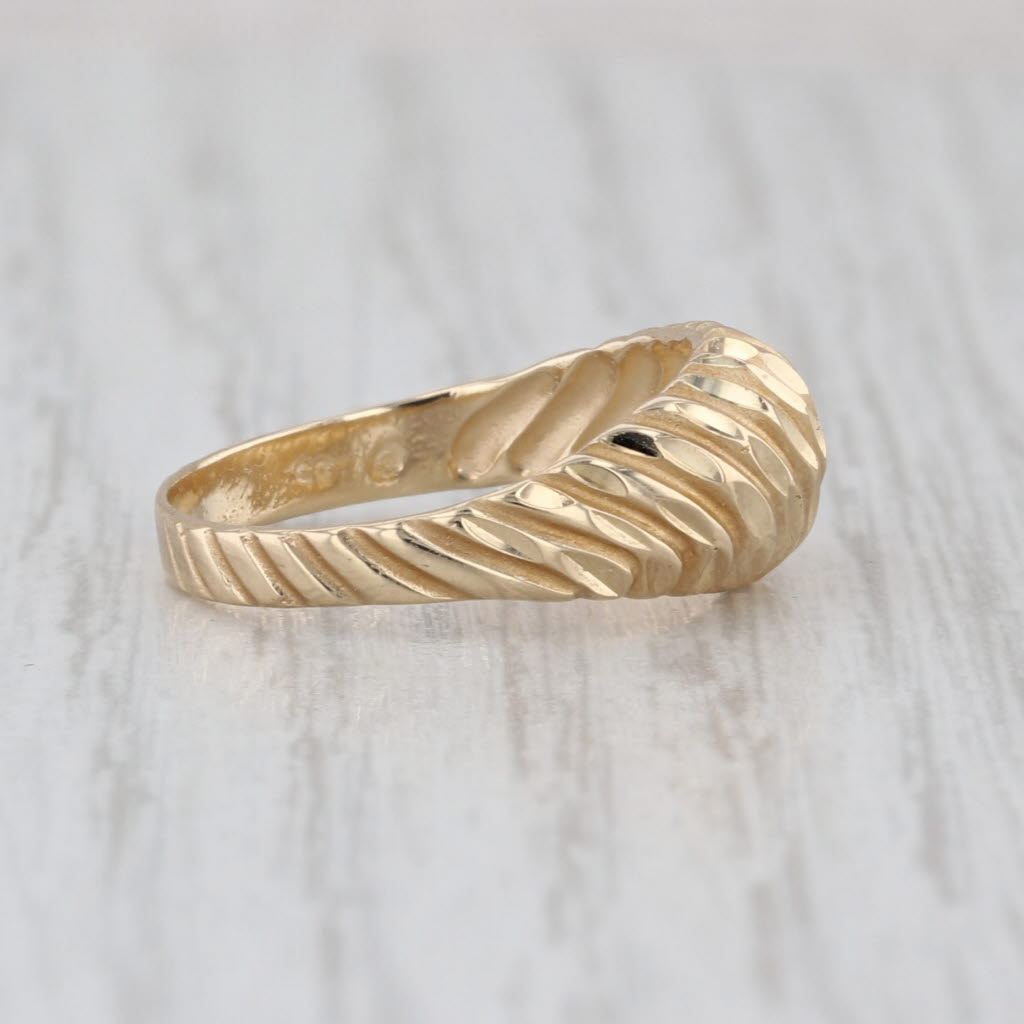 Beveled Croissant Ring 14k Yellow Gold Size 5.75