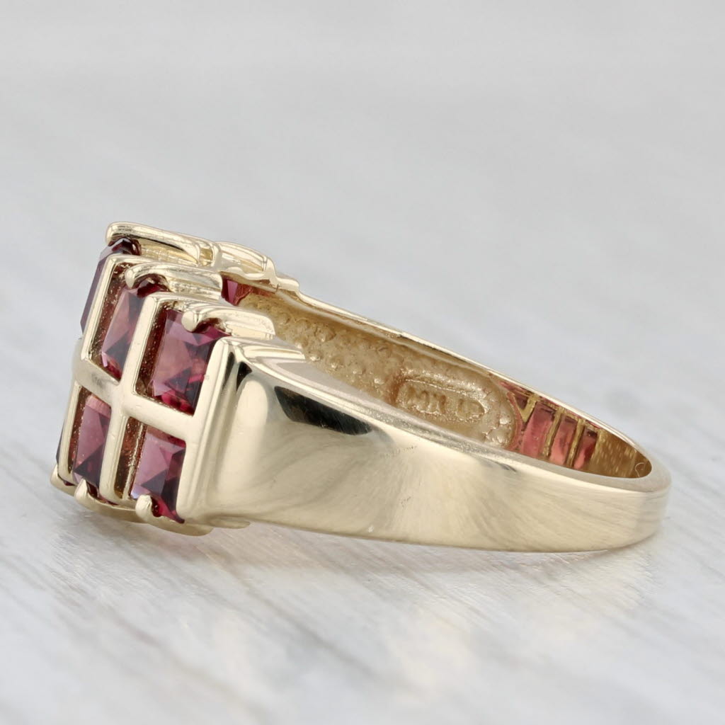 Light Gray 3ctw Garnet Squares Ring 14k Yellow Gold Size 7