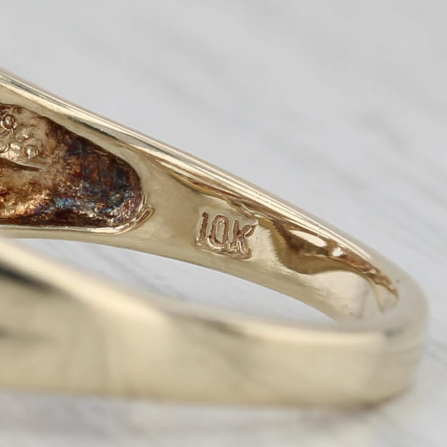 Gray Scalloped Diamond Ring 10k Yellow Gold Size 8.25