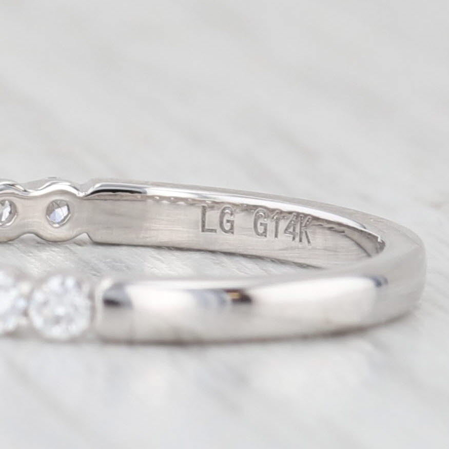 Light Gray New 0.39ctw Lab Grown Diamond Ring Wedding Anniversary Band 14k White Gold S 6.5