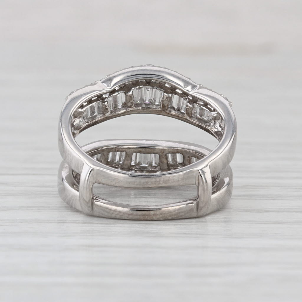 1.08ctw Diamond Ring Jacket Wedding Band Enhancer Guard 14k White Gold Size 5.5
