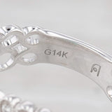 Light Gray New 1.16ctw Emerald Diamond Cocktail Ring 14k White Gold Size 7