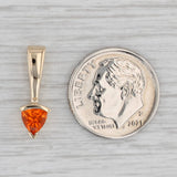 0.28ct Orange Fire Opal Pendant 14k Yellow Gold Small Solitaire Drop