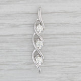 Gray 0.50ctw Diamond 3-Stone Journey Pendant 14k White Gold Twist Drop