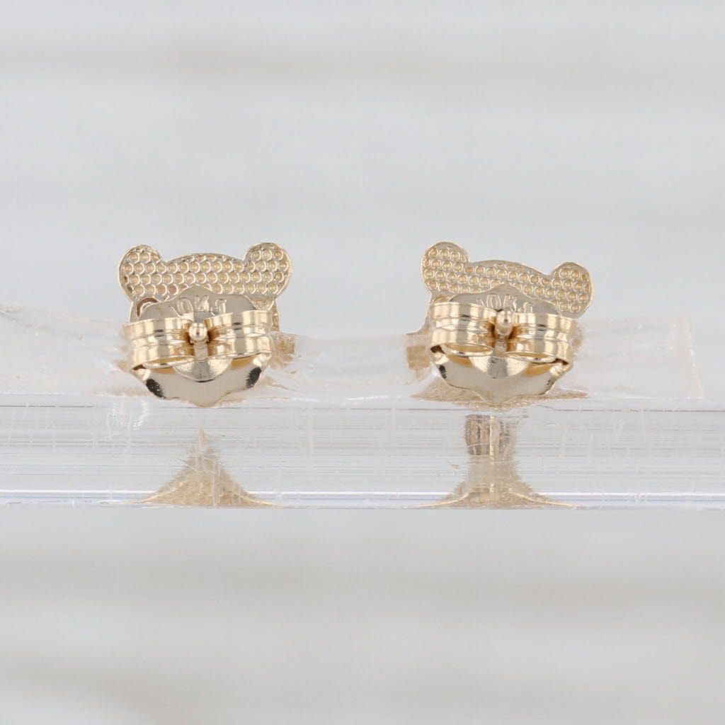Pooh Bear Stud Earrings 10k Yellow Gold Disney Winnie the Pooh Cartoon Studs