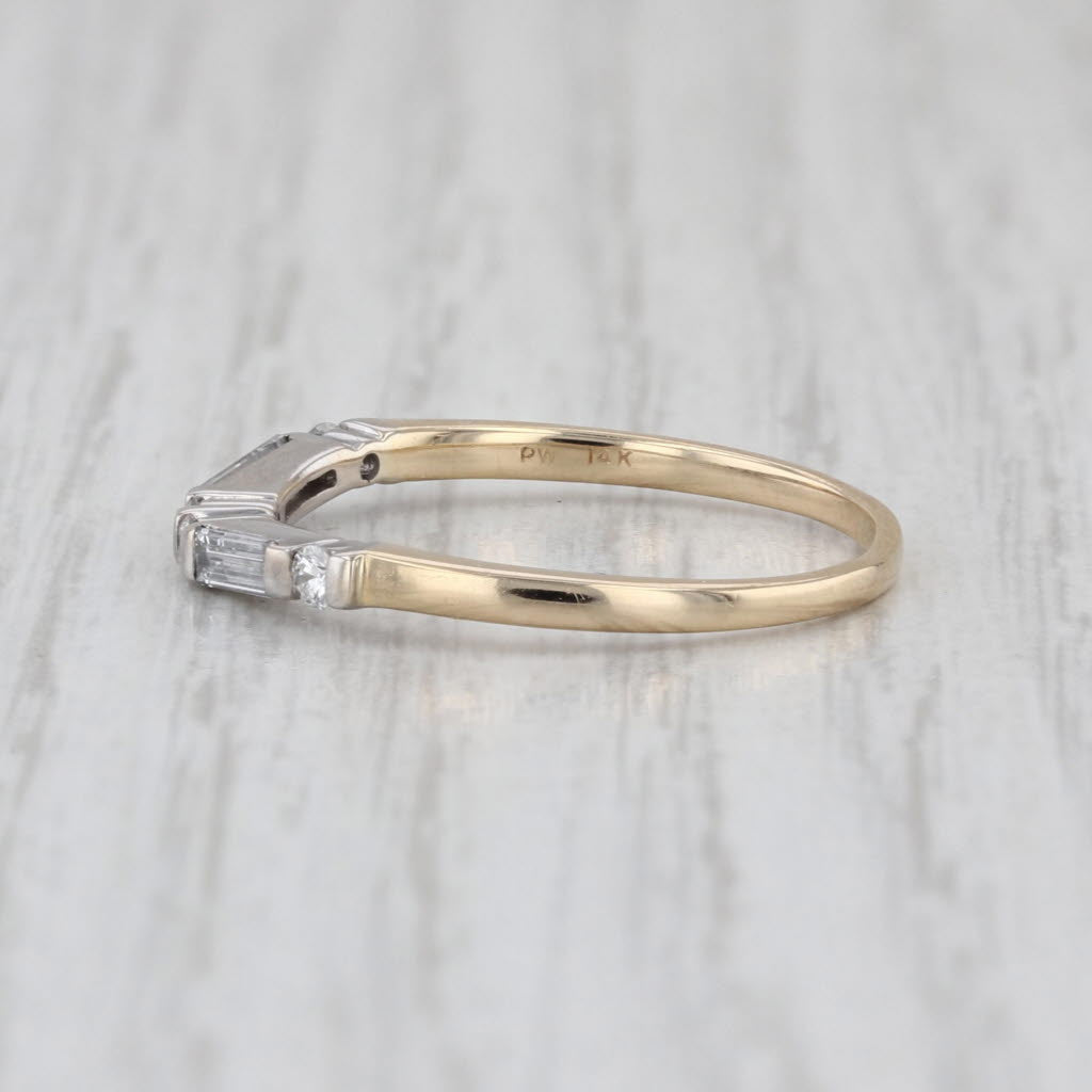 0.37ctw Diamond 2-Toned Wedding Ring 14k White Yellow Gold Size 7.5 Band