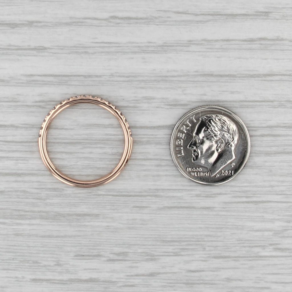 0.23ctw Diamond Wedding Band 14k Rose Gold Size 7 Stackable Anniversary Ring