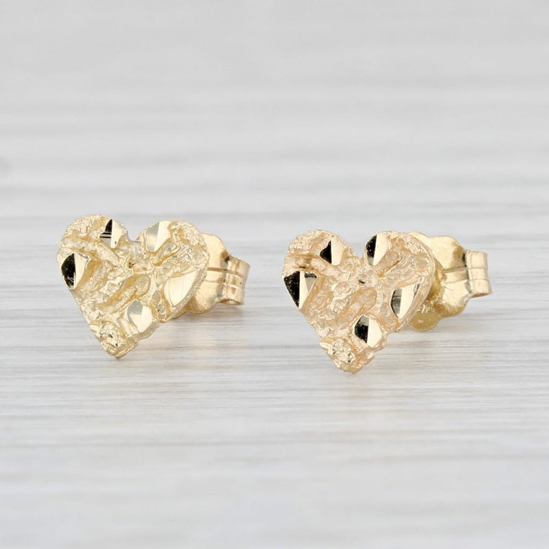 Gold heart hot sale nugget earrings