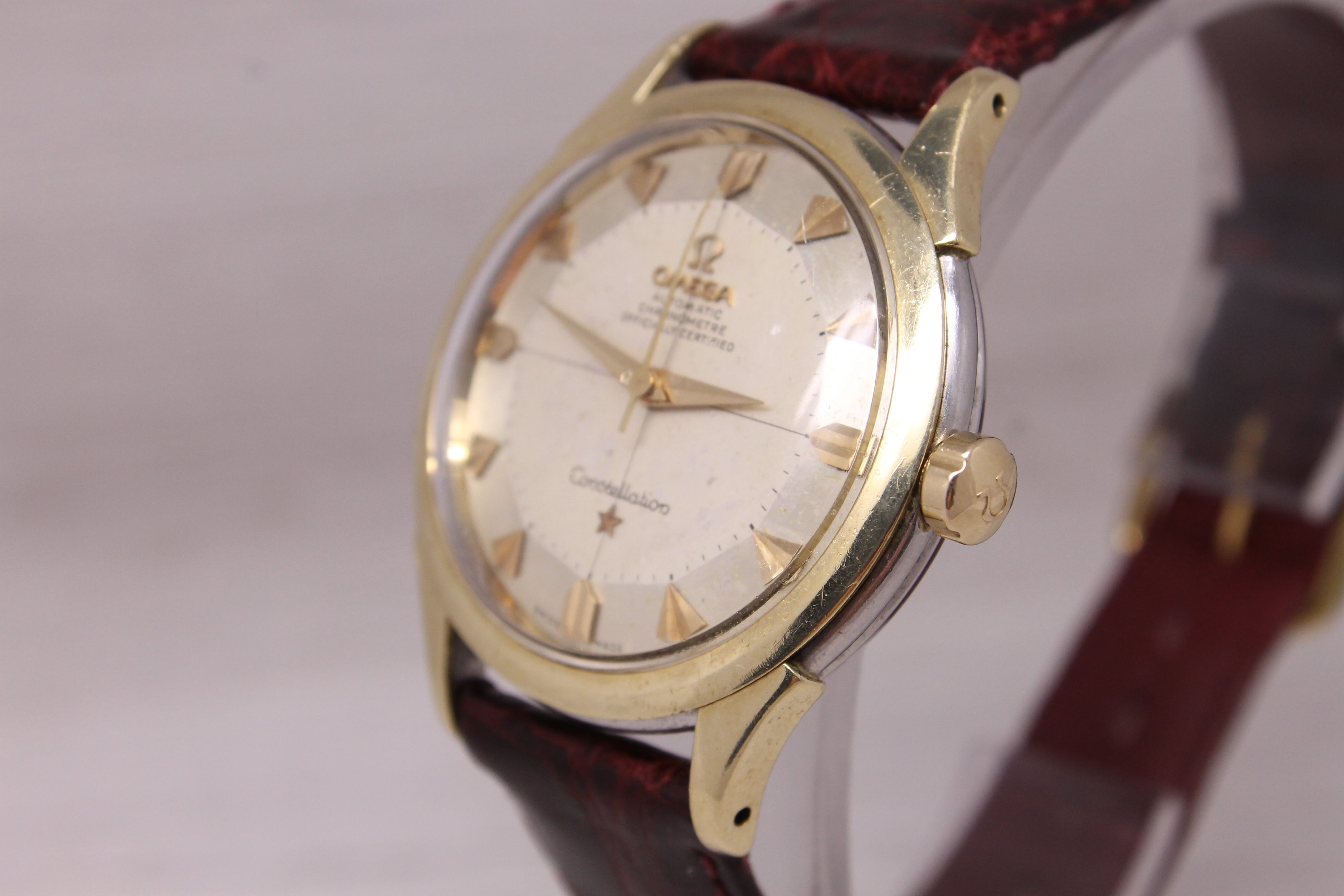 Vintage c.1958 Omega Constellation Arrowhead 35mm Gold Cap Watch ref.2852 c.500