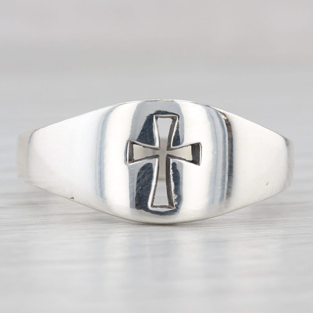 Light Gray James Avery Cross Ring Sterling Silver Size 13 Men's Band