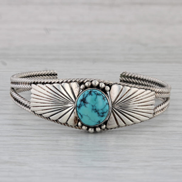 Vintage Native American Turquoise Cuff Bracelet Sterling Silver 6.25"