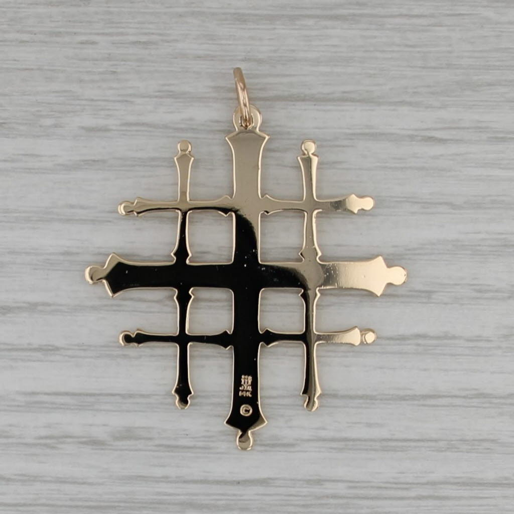 Large Jerusalem Cross Pendant 14k Yellow Gold Retied James Avery