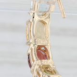 4.72ctw Gemstone Journey Earrings 10k Gold Amethyst Topaz Citrine Garnet Peridot
