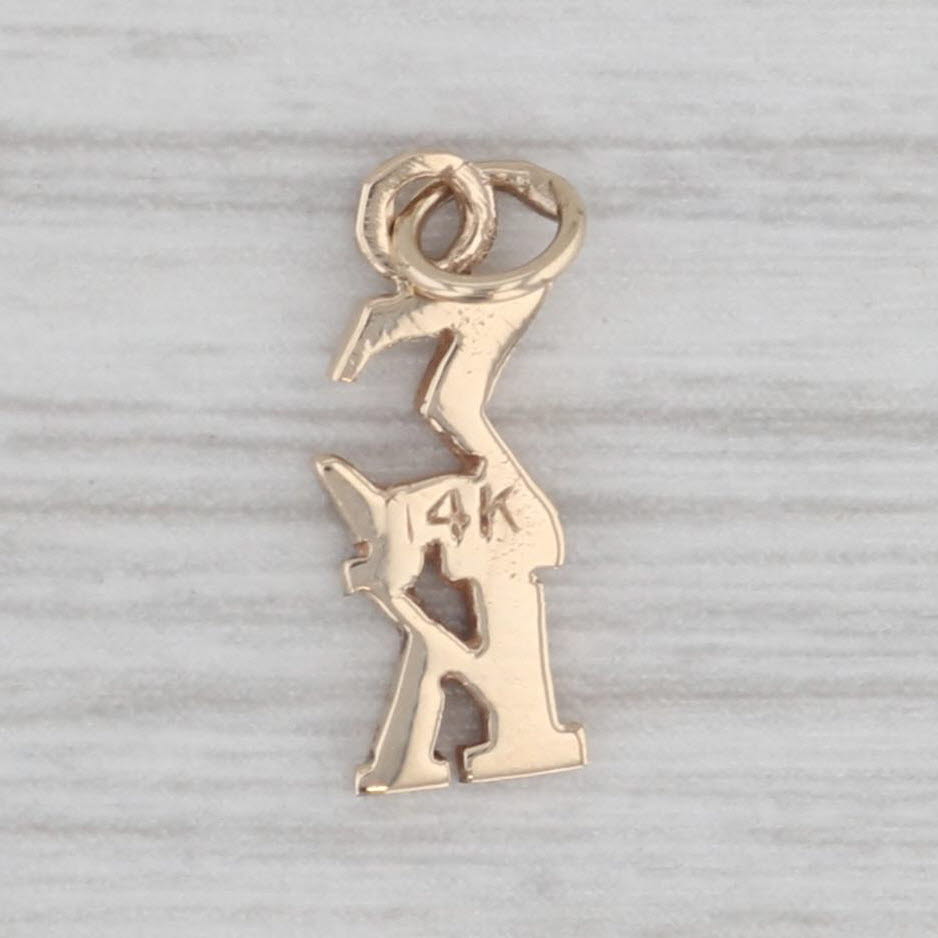 Gray Sigma Kappa Vintage Sorority Lavalier Pendant Charm 14k Yellow Gold