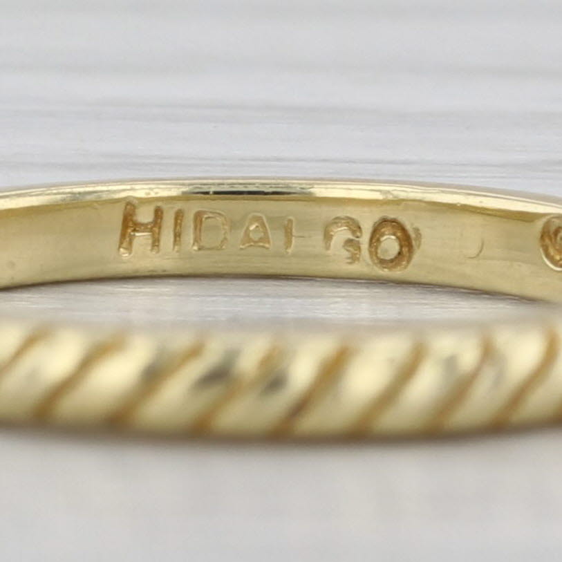 Hidalgo Etched Scalloped Band 18k Yellow Gold Size 4 Stackable Ring