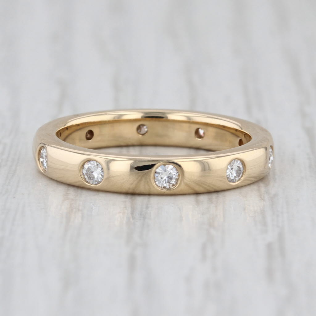 0.60ctw Moissanite Eternity Ring 14k Yellow Gold Size 8 Stackable Wedding Band