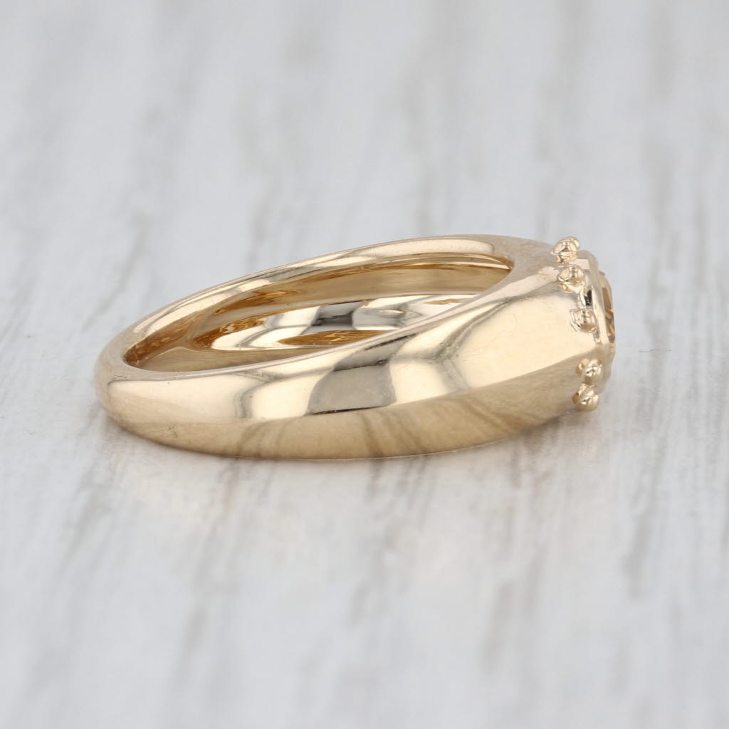 New Custom 0.77ct Yellow Brown Bezel Marquise Diamond Solitaire Ring 14k Gold