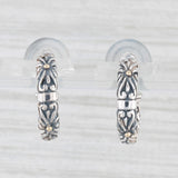 Ornate Hoop Earrings Sterling Silver 18k Gold Pierced Round Hoops
