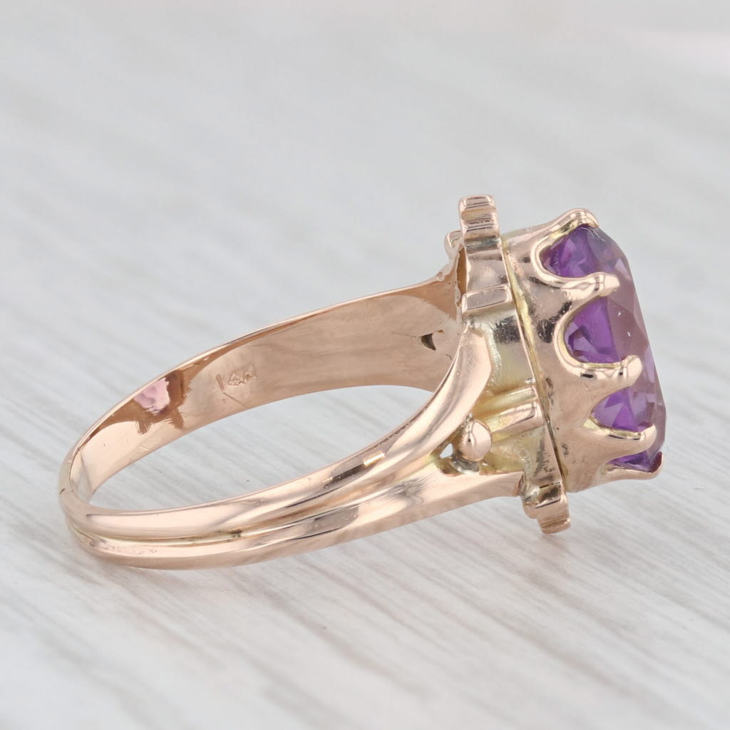 Light Gray 2.20ct Amethyst Oval Solitaire Ring 14k Yellow Gold Size 6.25