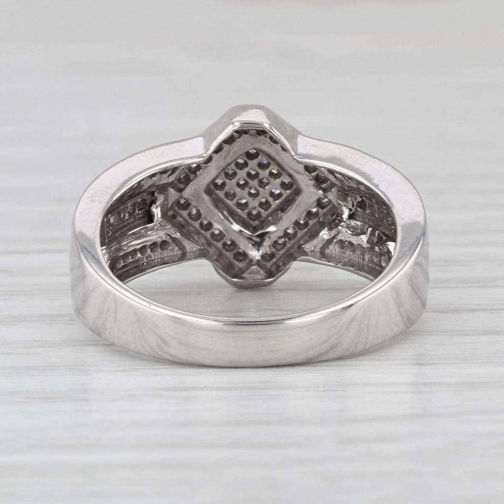 0.10ctw Diamond Engagement Ring 10k White Gold Size 8-8.25