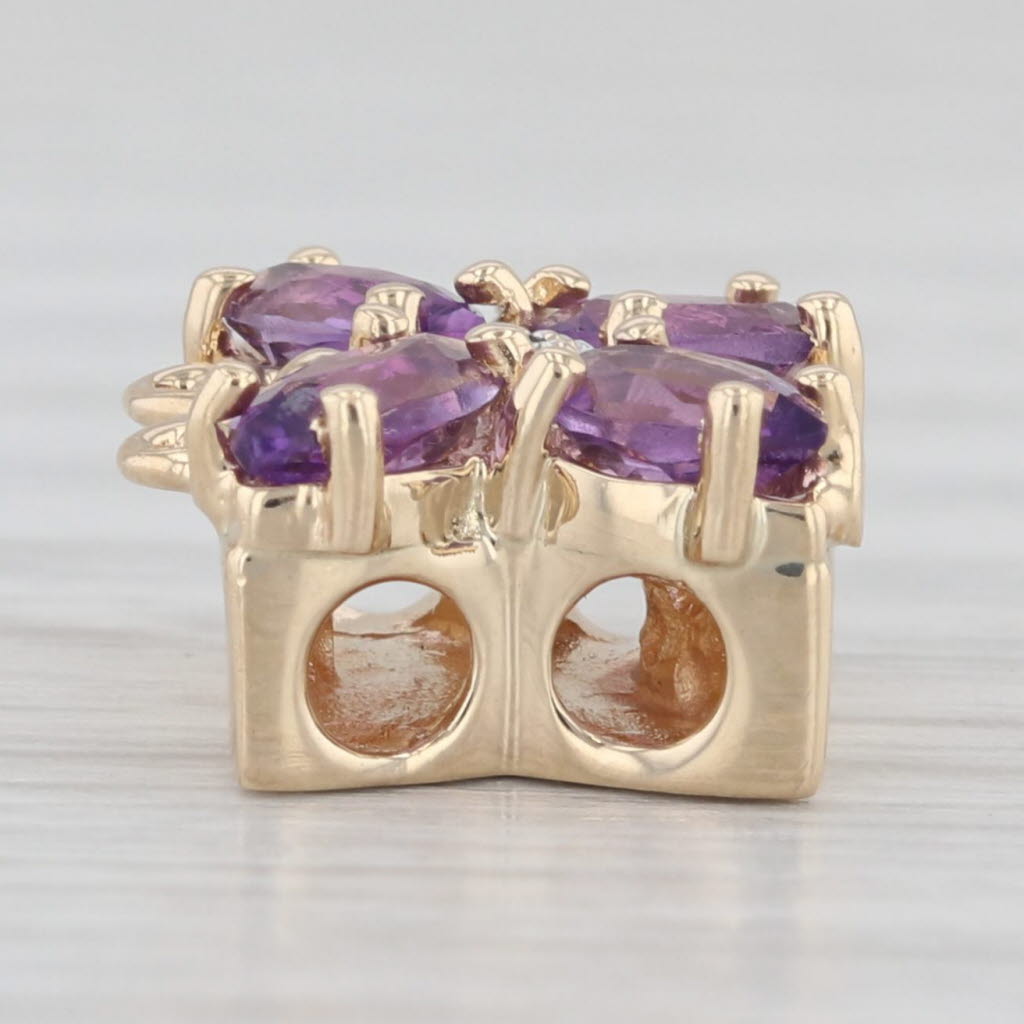 Light Gray Richard Klein 0.90ctw Amethyst Butterfly Slide Bracelet Charm 14k Gold Vintage