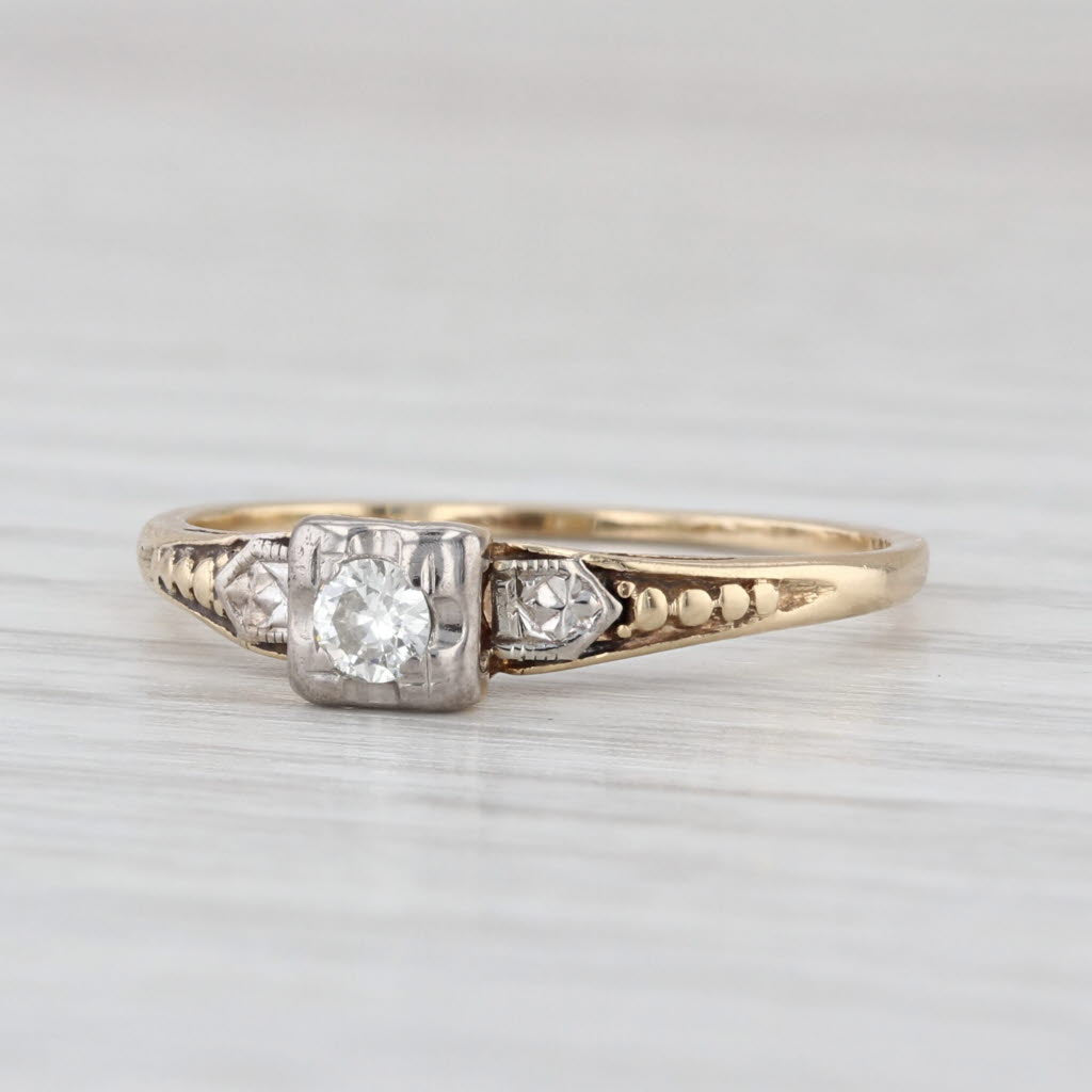 Vintage Diamond Ring 14k Yellow Gold Size 6.5