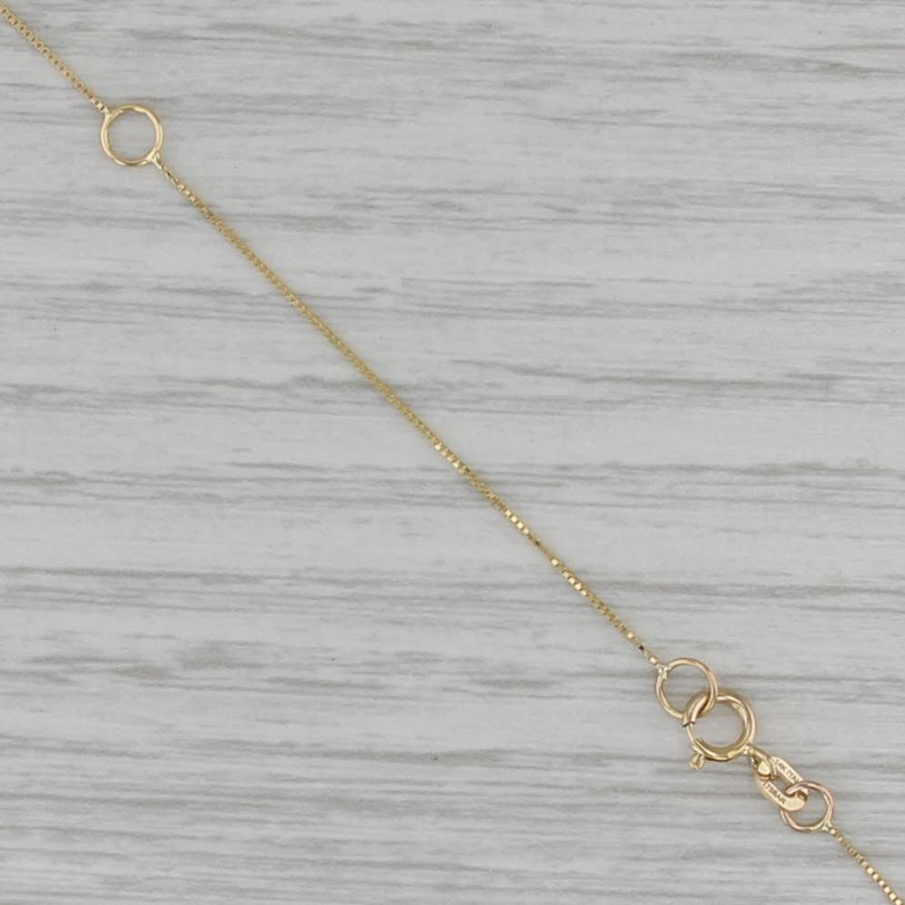 Puffy Heart Pendant Box Chain Necklace 14k Yellow Gold 16" 18"