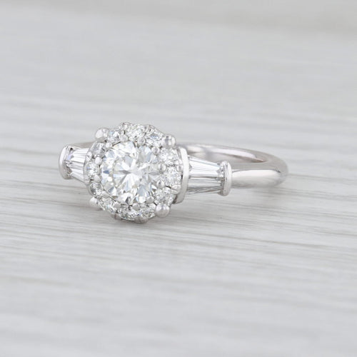 1.28ctw Round Diamond Halo Engagement Ring 950 Platinum Size 6.5 VVS2-VS2