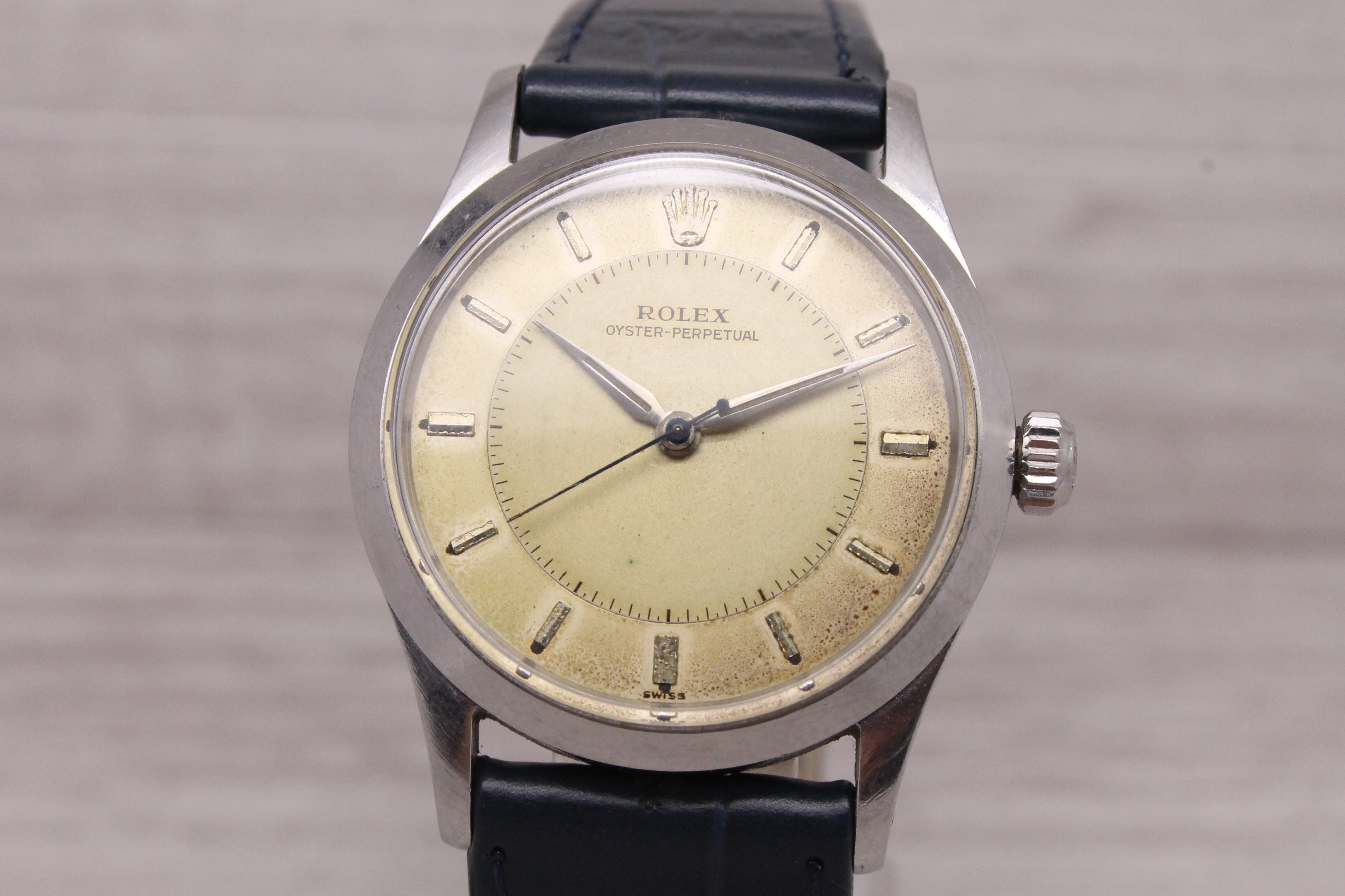 Dark Gray Vintage 1957 Rolex 6532 Oyster Perpetual Mens Automatic Watch 1030 ORIGINAL